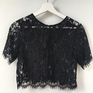 Ravi Famous Sheer Lace Crop Top